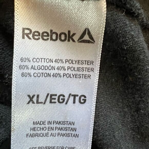 MENS REEBOK Black Logo Casual Short Sleeve Cotton Tee Shirt XL - Picture 7 of 8